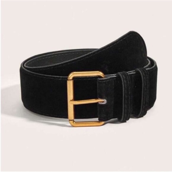New! Black Belt Gold Buckle (One Size) NWOT - Picture 1 of 1